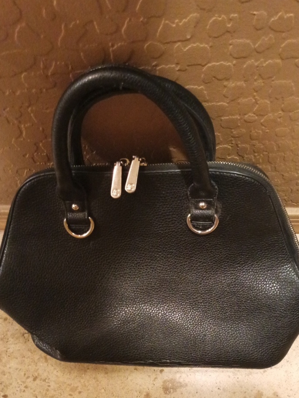 Black Women’s Leather Dome Satchel Handbag
